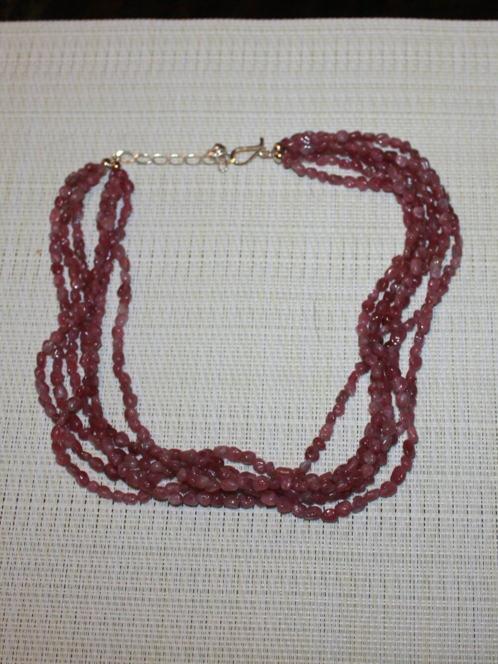 Jay King pink tourmaline multi-strand gemstone necklace